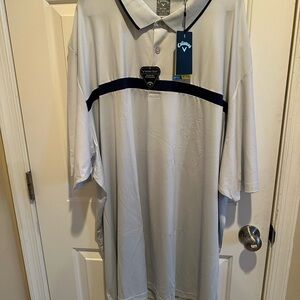 NWT Callaway Mens Gray Short Sleeve Golf Polo Size 5XLT Opti Dri